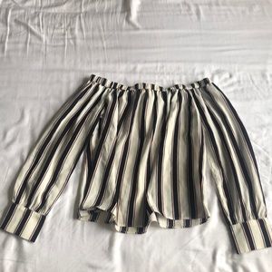 Off the shoulder multicolored shirt